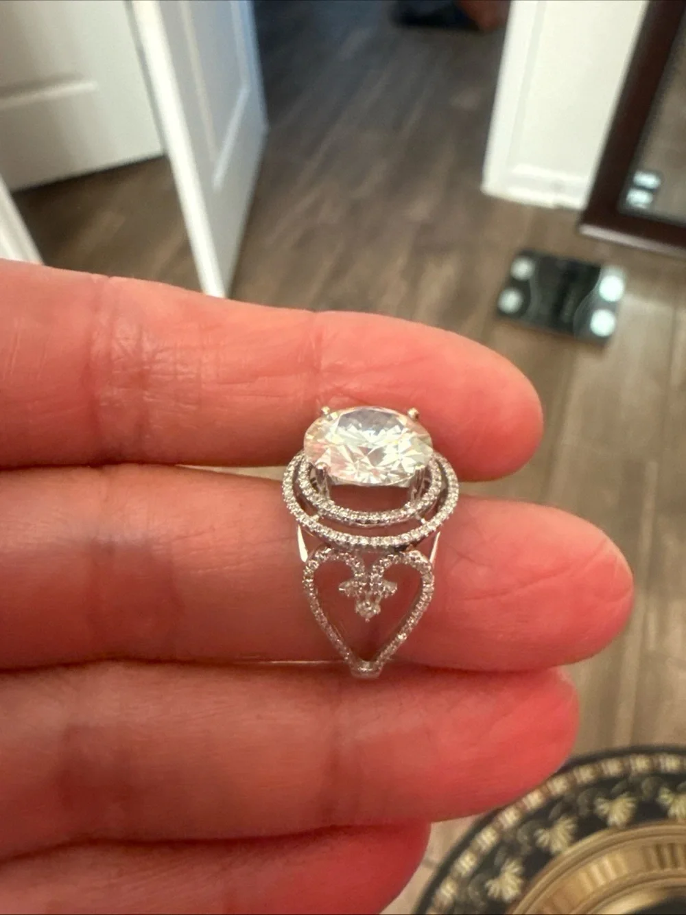 IGI 3.91ct  Round Cut F VS1 Lab Grown Set In A Semi-Mount Natural DIAMOND 14K WG